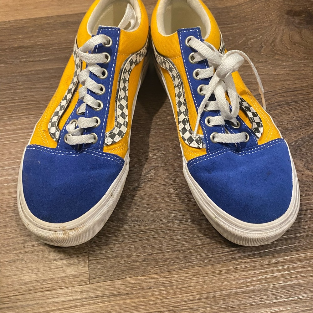 Vans Checkerboard orange & Blue Low-Top Sneakers